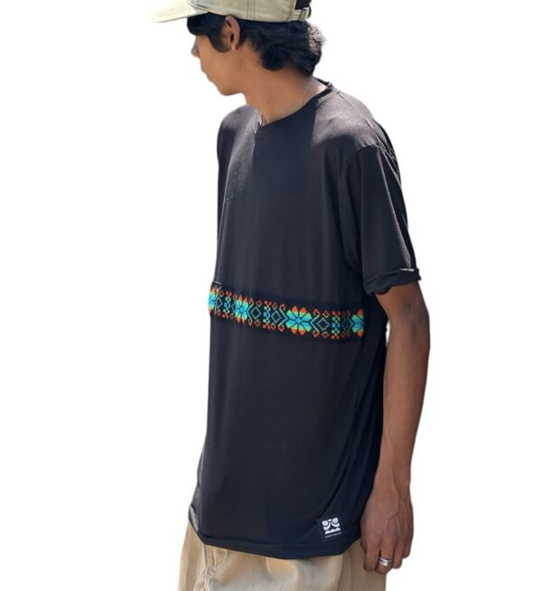 Playera mayas con bordado de cambaya artesanal