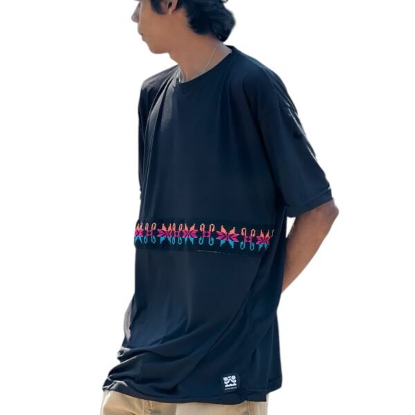Playera mayas con bordado de cambaya artesanal,